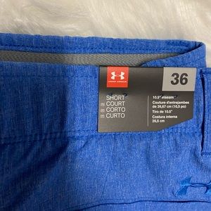 Men’s UA blue size 36 HeatGear shorts